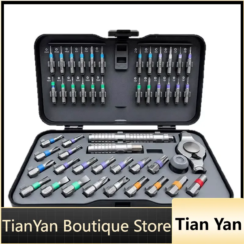 Screwdriver Set - EE1 49-delige ratelschroevendraaierset met S2-bits, metalen