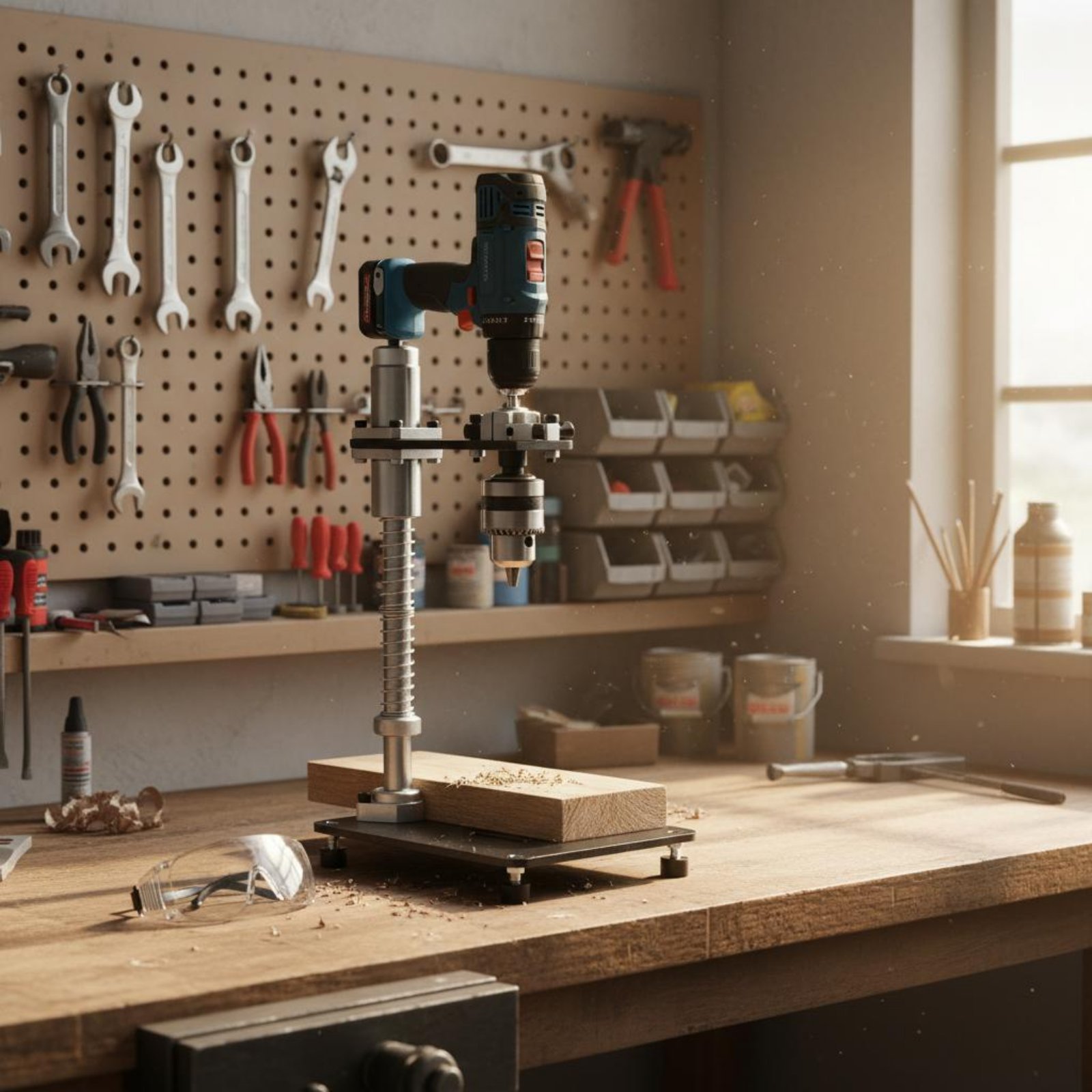 Drill Press - Handboormachine-standaard Stabiele klemvoorziening Perpendicular Drilling Guide
