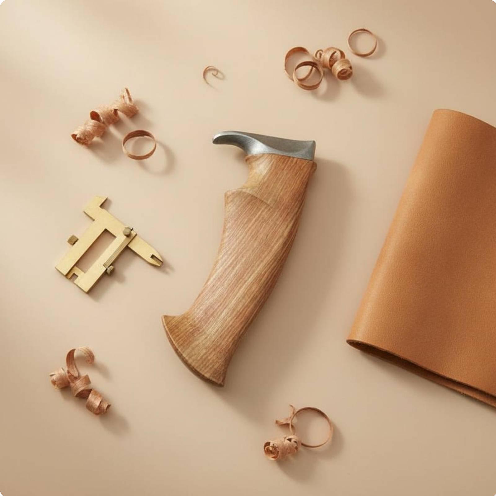 Tool Bag - Aanpasbaar houten handvat voor doe-het-zelf montage,