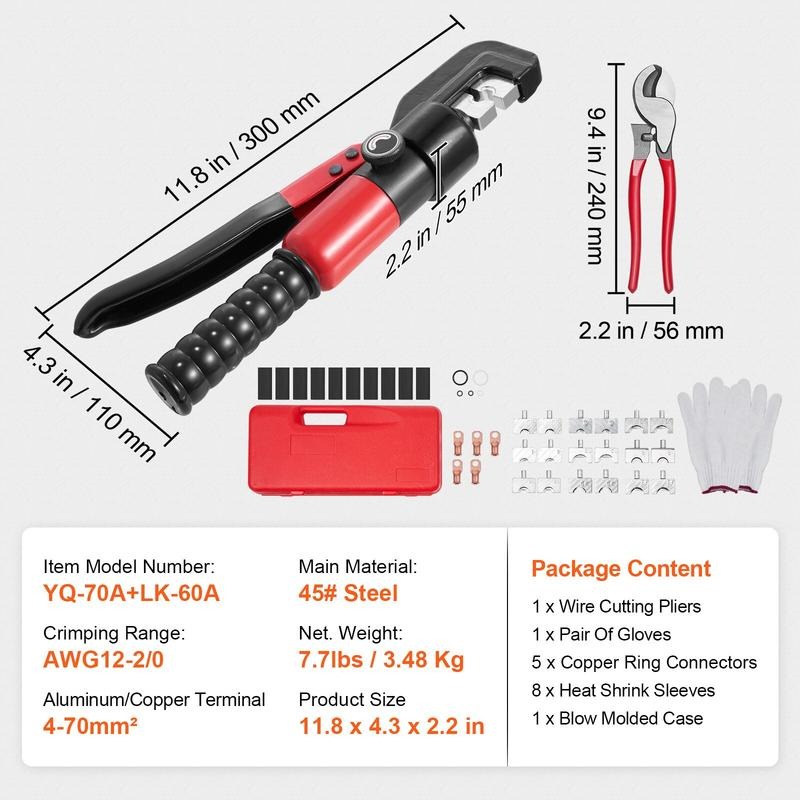 Hydraulische krimptang met 9 s - Pliers recensie en prijs