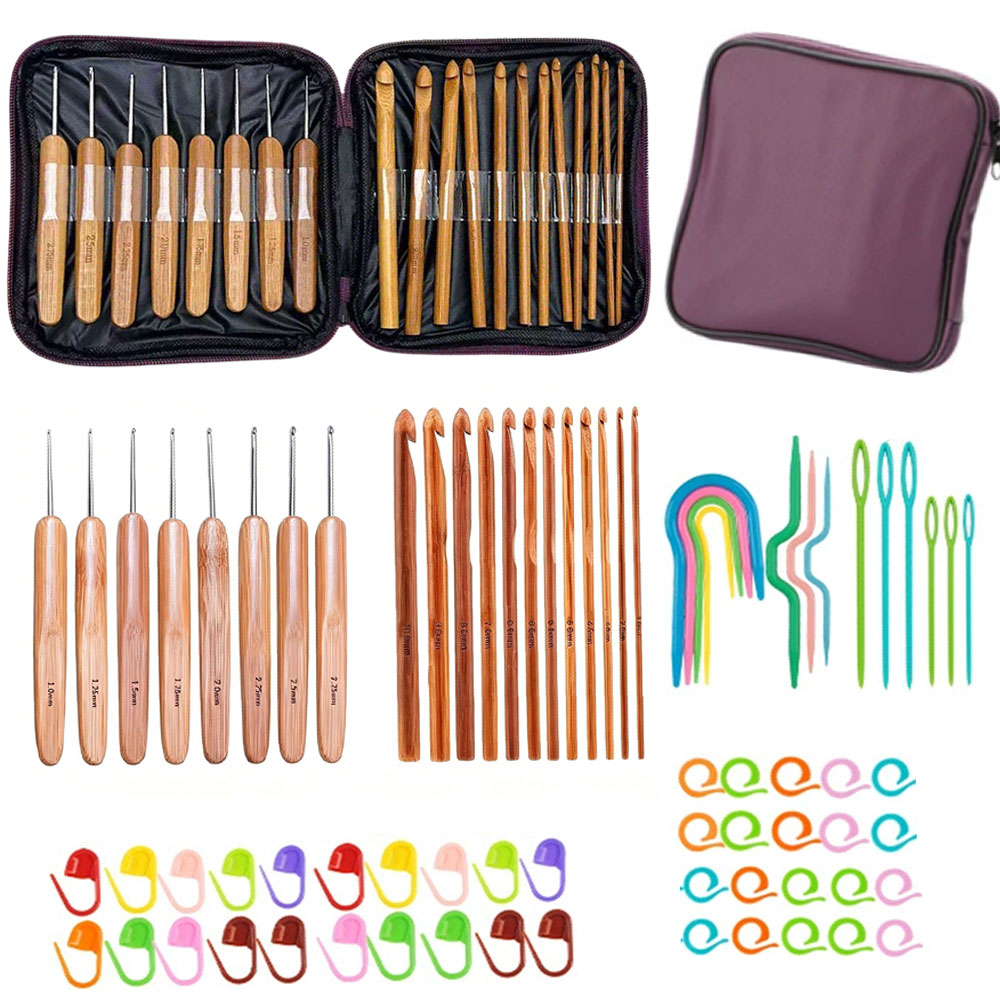 74-delige bamboe haaknaaldset, - Tool Bag recensie en prijs