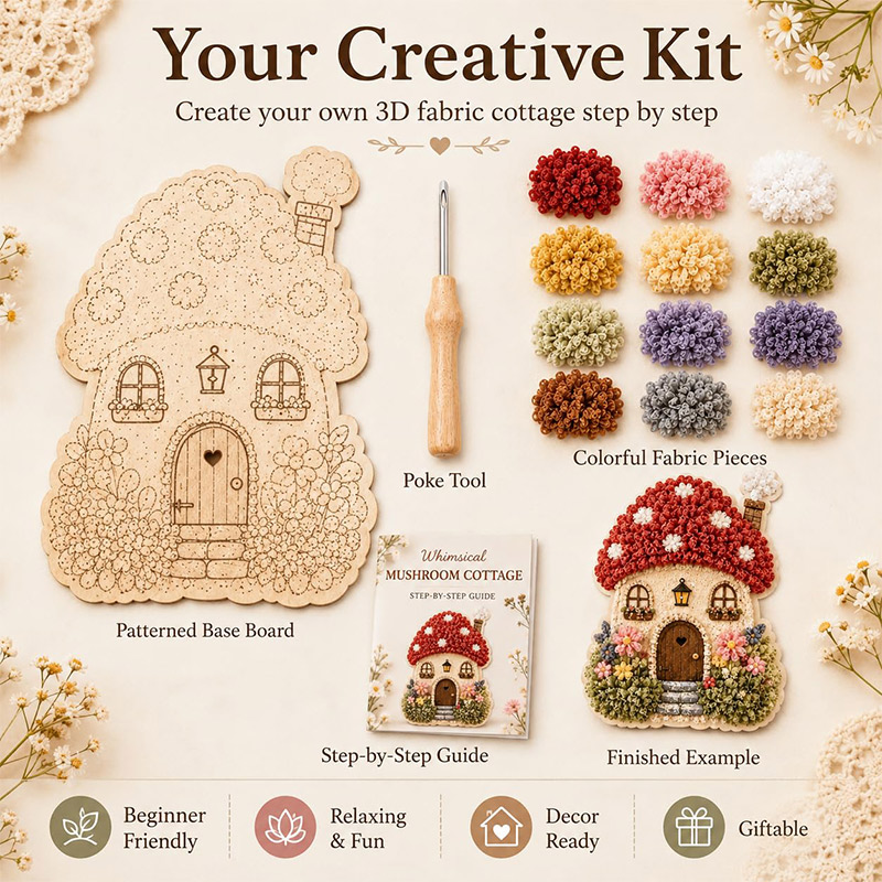 3D Mushroom House Poke Art DIY - Tool Set recensie en prijs
