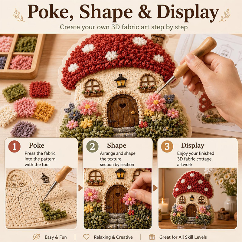 3D Mushroom House Poke Art DIY - Tool Set recensie en prijs