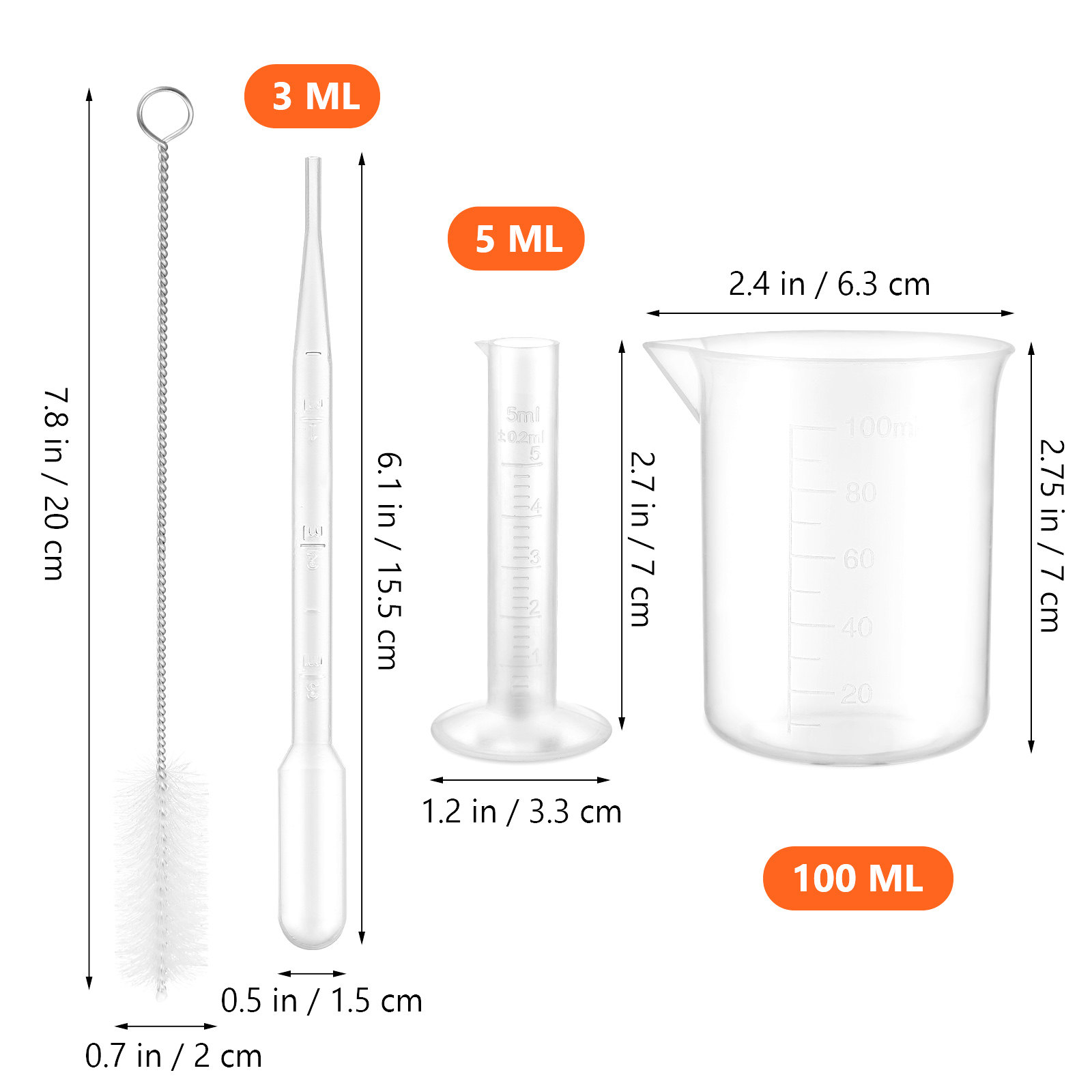1 set plastic maatcilinders, b - Tools Youtube recensie en prijs
