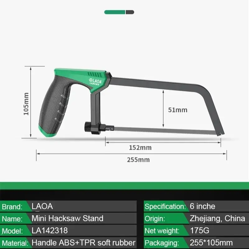 LAOA Mini-zaag 6 inch frame kl - Hacksaw recensie en prijs